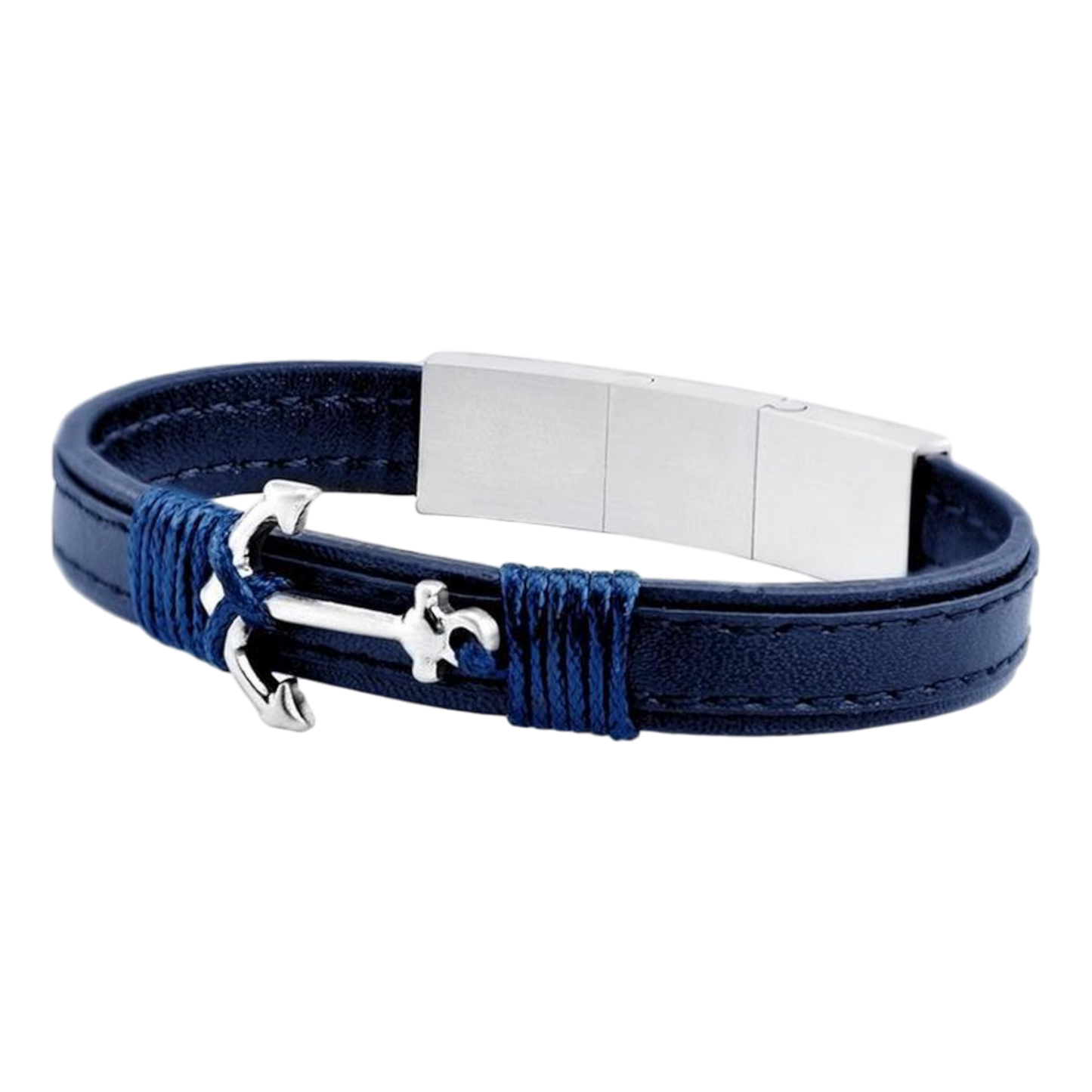 Armband Leder Anker