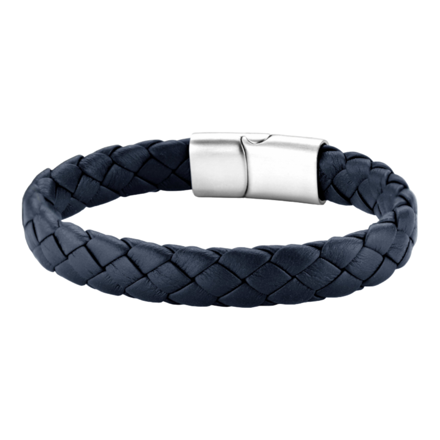 Armband Leder geflochten (navy)