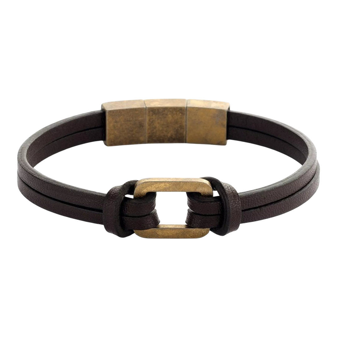 Armband Leder Antikstahl