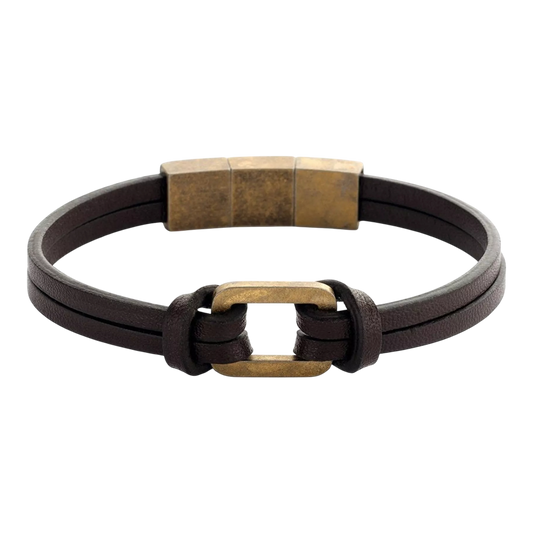 Armband Leder Antikstahl